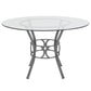 Carlisle 48'' Round Glass Dining Table With Silver Metal Frame By Flash Furniture | Dining Tables | Modishstore - 2
