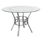 Carlisle 45'' Round Glass Dining Table With Silver Metal Frame By Flash Furniture | Dining Tables | Modishstore