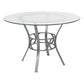 Carlisle 45'' Round Glass Dining Table With Silver Metal Frame By Flash Furniture | Dining Tables | Modishstore - 1