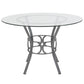 Carlisle 45'' Round Glass Dining Table With Silver Metal Frame By Flash Furniture | Dining Tables | Modishstore - 2