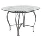 Syracuse 45'' Round Glass Dining Table With Silver Metal Frame By Flash Furniture | Dining Tables | Modishstore - 1