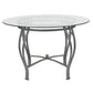 Syracuse 45'' Round Glass Dining Table With Silver Metal Frame By Flash Furniture | Dining Tables | Modishstore - 2