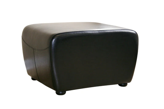 Baxton Studio Black Faux Leather Ottoman with Rounded Sides | Ottomans | Modishstore