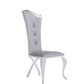 Modrest Bonnie Modern Grey Velvet & Stainless Steel Dining Chair (Set of 2) | Modishstore | Dining Chairs
