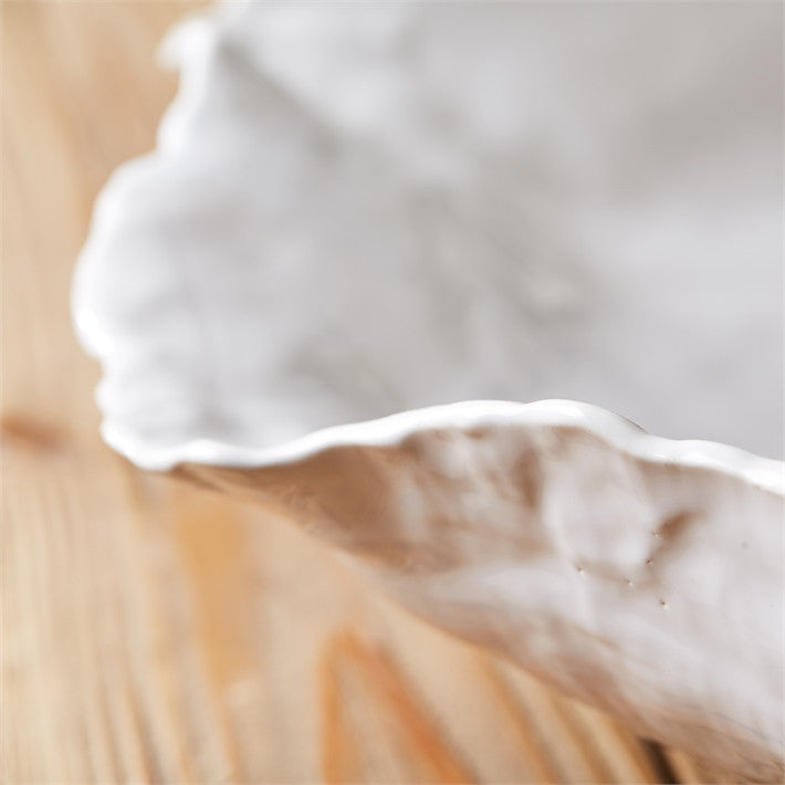 Tozai Home White Free Form Ceramic Bowls - Thumbnail 4