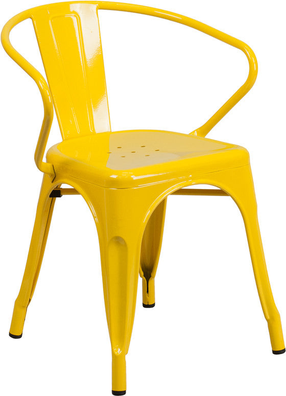 Flash Furniture Metal Indoor-Outdoor Chair With Arms | Outdoor Chairs | Modishstore - 8