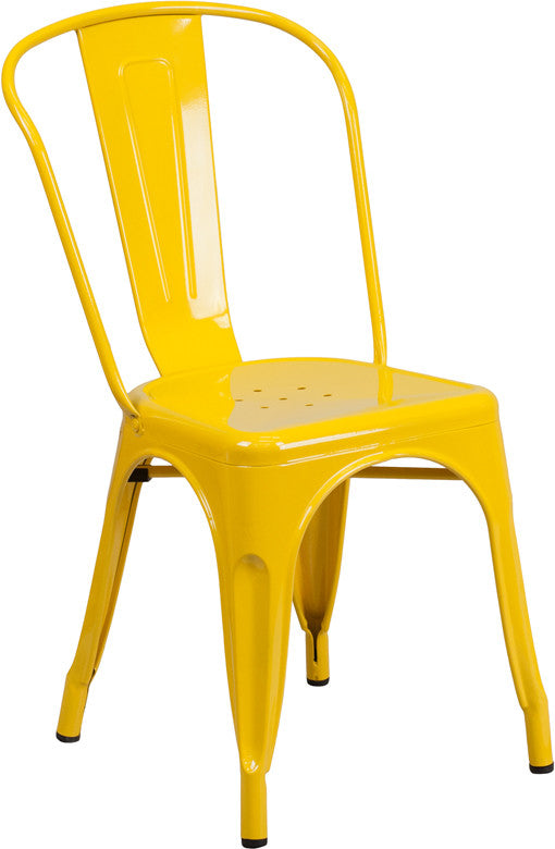 Flash Furniture Metal Indoor-Outdoor Stackable Chair | Outdoor Chairs | Modishstore - 7