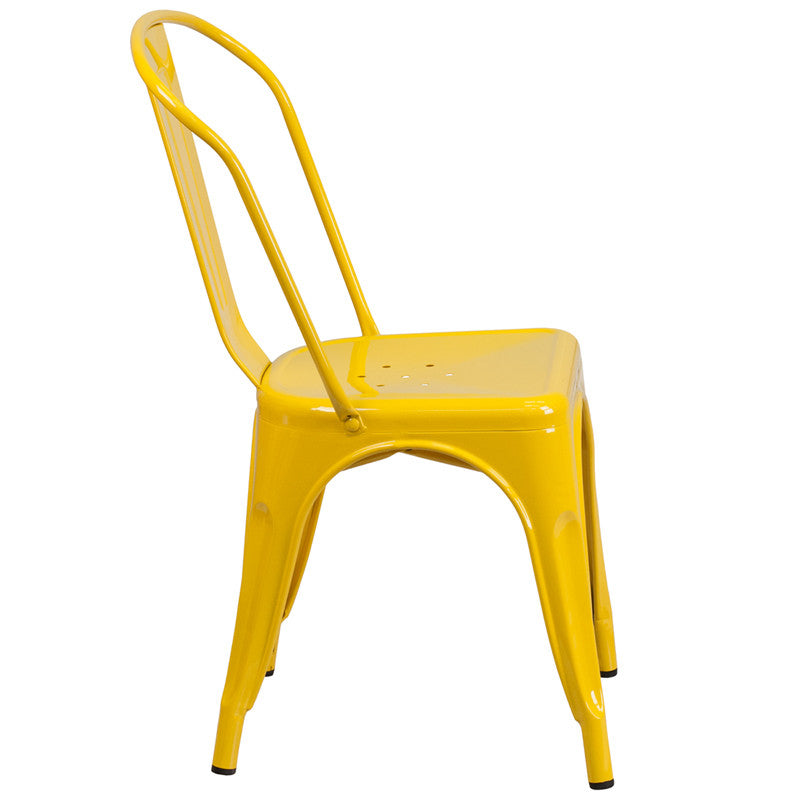 Flash Furniture Metal Indoor-Outdoor Stackable Chair | Outdoor Chairs | Modishstore - 10