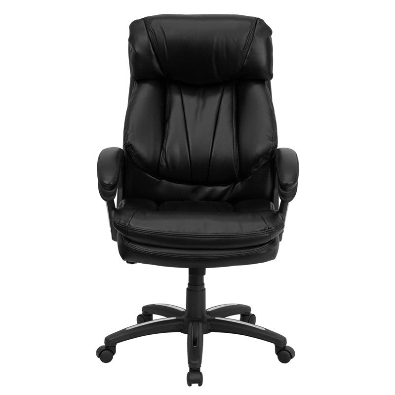 Flash Furniture GO-1097-BK-LEA-GG High Back Black Leather Executive Swivel Office Chair | Office Chairs | Modishstore - 4