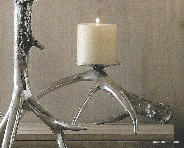 Roost Polished Antler Candlesticks & Pillar Holders
