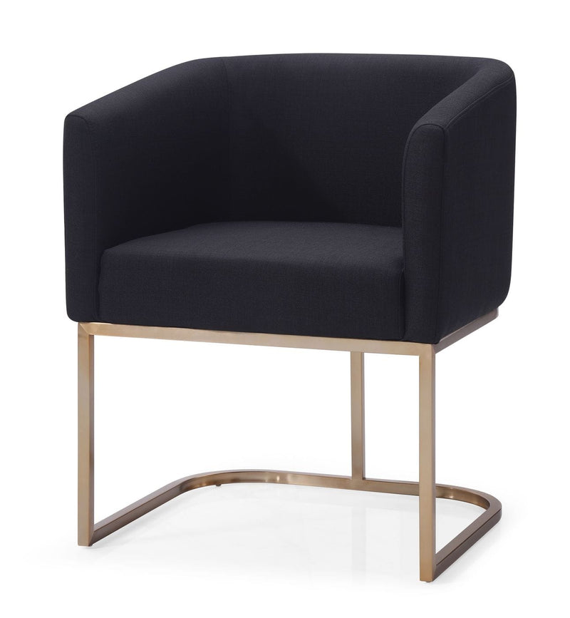 Modrest Yukon - Modern Black & Antique Brass Dining Chair | Modishstore | Dining Chairs