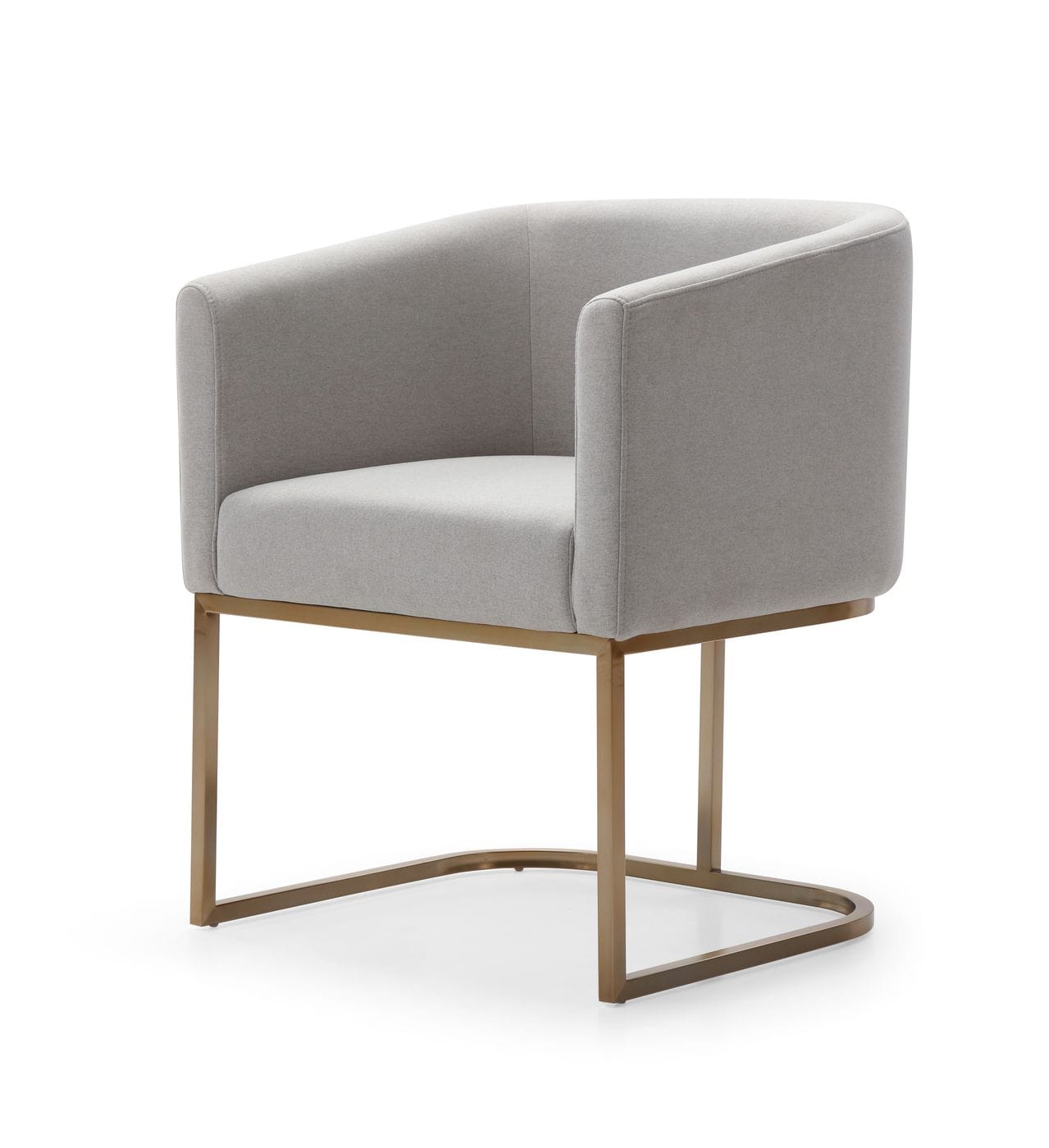 Modrest Yukon - Modern Light Grey Fabric & Antique Brass Dining Chair | Dining Chairs | Modishstore