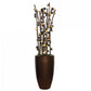 Alder Poles w/ Custom Wall Play in Barrel Planter, Bronze Black by Gold Leaf Design Group | Artificial Flora | Modishstore