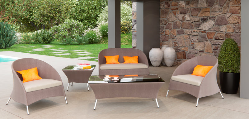 Renava Zamora Outdoor Brown Sofa Set | Modishstore | Outdoor Sofas, Loveseats & Sectionals