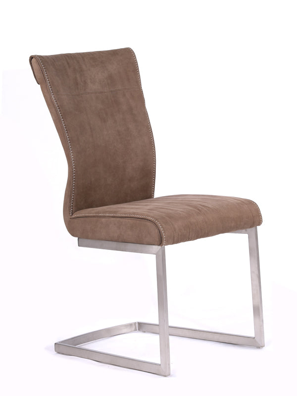 Zane - Modern Brown Fabric Dining Chair (Set of 2) | Modishstore | Dining Chairs
